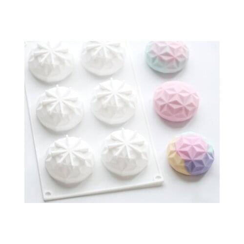 PRZY Silicone Soap DIY Handmade Six-hole Decagon Diamond Mold Baking Mousse Mold Soap Making Moulds Resin Clay Molds