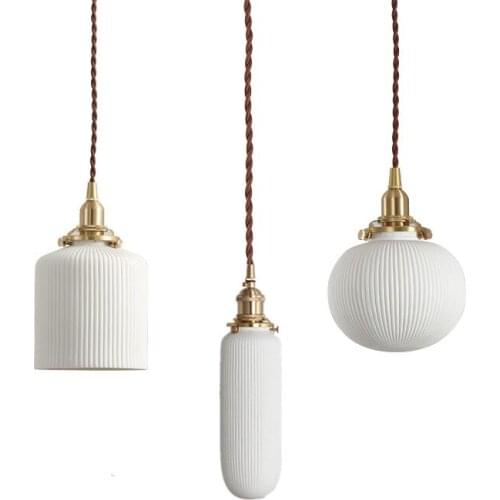 Nordic golden wall lamp dining room living room bedroom bedside lamp mirror bathroom E27 ceramic wall lamp AC110-240V