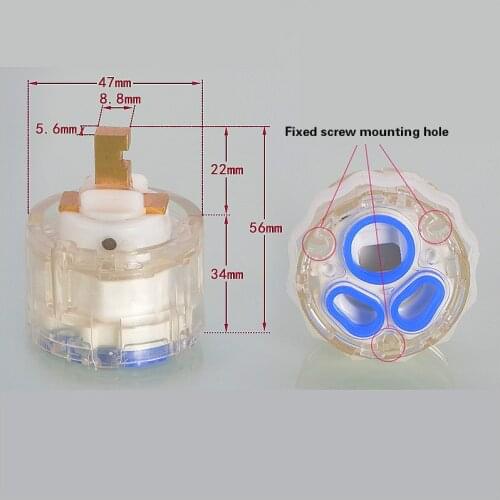 47mm Faucet Mixer Tap Accessories Valve Core Ceramic Disc Cartridge Valve American Standard For Kitchen Bathroom Water Tap