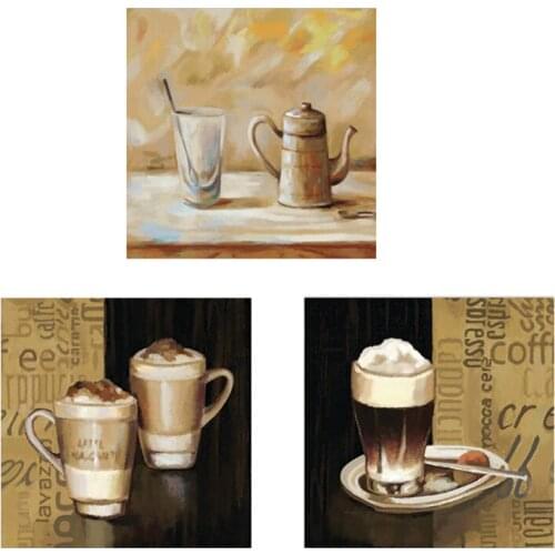 Triptych Vintage Beer Coffee diamond painting full Square drill 3pcs Daimond Embroidery round cross stitch mosaic stickerZP-3062