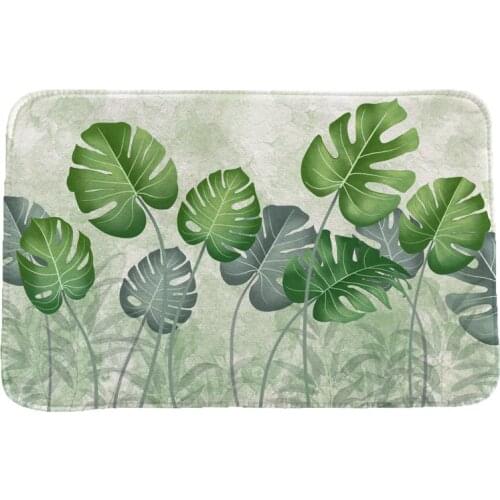 Tropical Leaf Pattern Creative 3D Printing Carpets and Rugs for Bedroom Living Room Carpet Kitchen Bathroom Anti-Slip Floor Mats