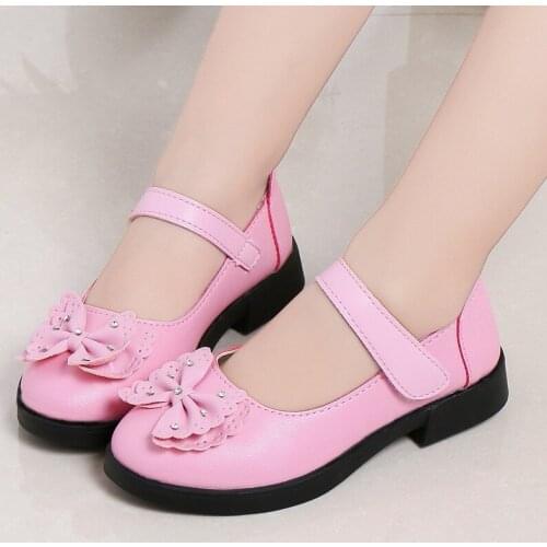 Spring Autumn Princess Girls Shoes For School Student Leather Shoes Kids Black Dress Shoes For Performance Dance 4 5 6 7 8 9-12T