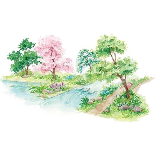 Spring Stream Washi Tapes Bullet Journal Masking Tape Adhesive Tape DIY Scrapbooking Decoration Washi Stickers