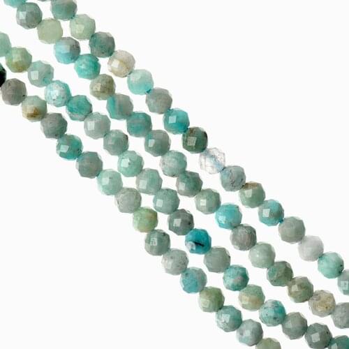 Pick Size 3-2mm Faceted Multicolor Amazonite Stone Loose Beads 15inch For Bracelets Necklace Making Diy jewelry H545