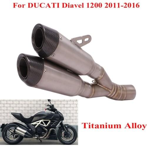 Titanium Alloy Motorcycle Exhaust System Muffler Pipe Silencer Replace Catalyst Escape Tip Pipe for DUCATI Diavel 1200 2011-2016