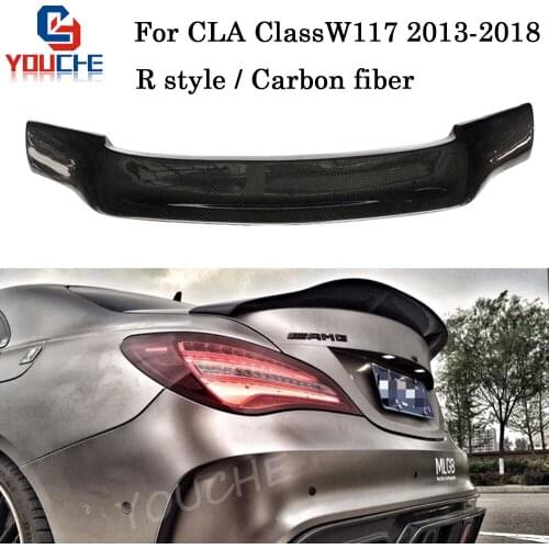 R Style Carbon Fiber Rear Spoiler Trunk Wing for Mercedes W117 C117 CLA Class 2014 - present CLA180 CLA200 CLA250 CLA45 Boot Lip