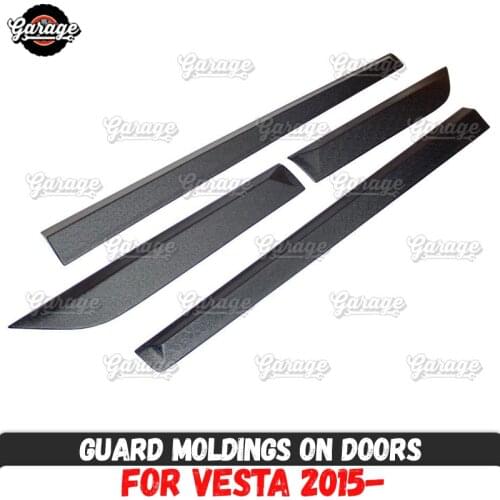 Guard moldings for Lada Vesta 2015- on doors ABS plastic pads accessories protective plates scratches car styling tuning