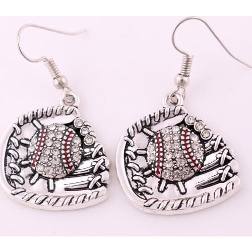 Females Jewelry Baseball Shape Sports Style Earrings With Crystals Fashion Design Zinc Alloy Provide Dropshipping
