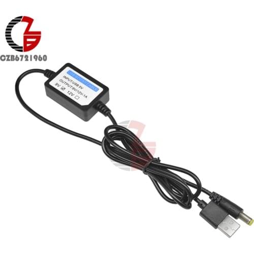 1.3M USB Power Boost Cable Line DC-DC 5V to 9V 12V 1A Step Up Booster Converter Adapter Connector USB DC Cord Plug 5.5 x 2.1mm