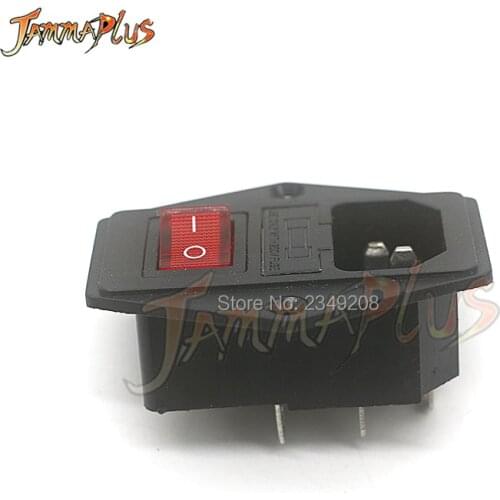 10 Pcs IO Power Switch Fuse 3 Pin IEC320 C14 ON/OFF Socket With Female Plug For Arcade Game Machine DIY