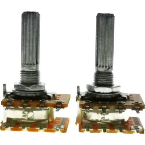 10PCS WH148 50K 100K Flower axis 25MM +-/20% B50K B100K For Audio Amplifier Amp Volume Dual-unit Rotary Potentiometers