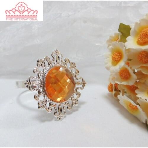 100PCS Free Shipping Colorful Diamond Napkin Ring Napkin Holder For Wedding Banquet Dinner Decor Favo
