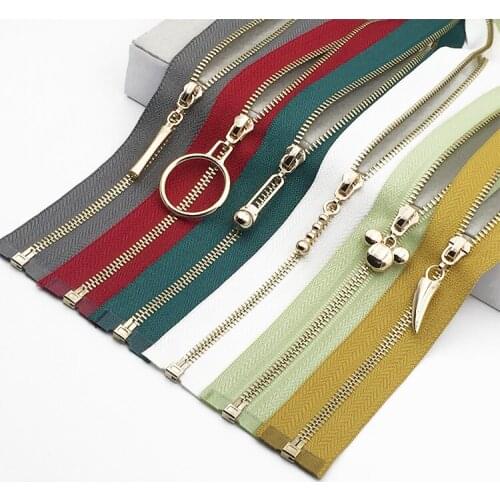 2pcs diy sewing zipper metal copper zipper 60cm detachable for coat jacket skirt zipper repair colorful garment accessories