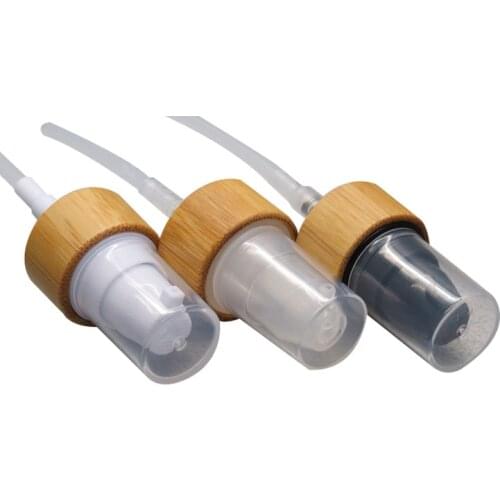 20/100pcs 20/410 Bamboo Clear/White/Black Lotion/Emulsion Press Pump Head Nozzle Cap Cover Lid for Essential Oil/Essence Bottle
