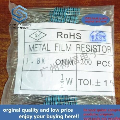 200pcs 1 / 2W 2.7R 2.7 Euro 1% Brand new metal film iron feet resistor bag 200 pcs per pack