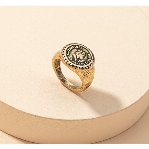 2021 Ins Trendy Antique Gold Coin Crown Queen Sunflower Minimalism Finger Knuckle Rings New Korean Fashion Women Party Jewelry