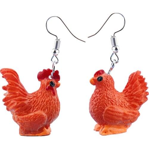 2021 Trend Korean Style Animal Rooster Hen Unusual Earrings For Girl Women Gift Cute Creative Funny Pendant Jewelry Accessories