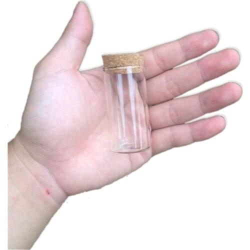 50 pcs 30x60 mm 25ml Flat Bottom Glass Tube Bottles With Corks Empty Vials