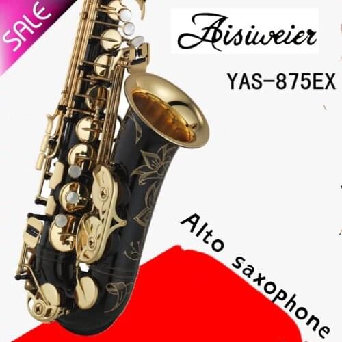 Aisiweier Japan YAS-875Professional Alto Drop E Saxophone Gold Alto Saxophone with Band Mouth Piece Reed Aglet More Package mail