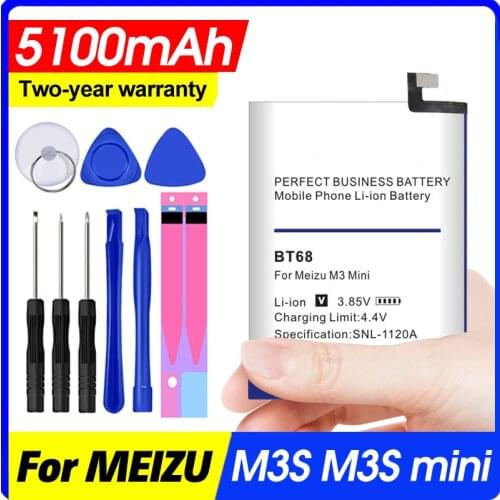 5100mAh BT68 Battery BT15 For Meizu M3 M3S / M3S mini Y685Q M688Q M688C M688M M688U Battery