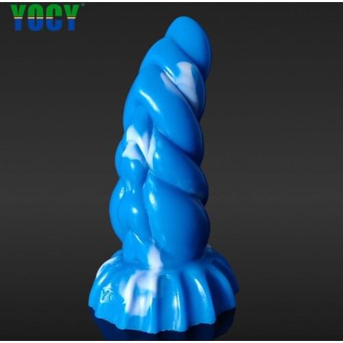 YOCY Large Anal Sex Toy For Men Women Liqued Silicone Butt Plug Aniamal Monster Beads Fantasy Dildo With Suction Cup