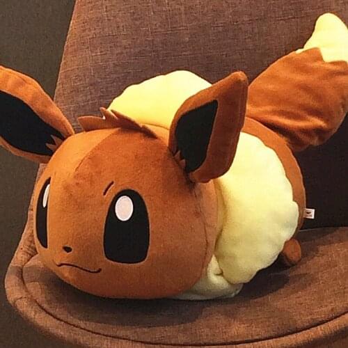Big Size Cartoon Eevees Stuffed Plush Toys Hot Anime Pokemoned Eevee Hold Pillow Plush Toys Gifts for Kids Decoration Dolls