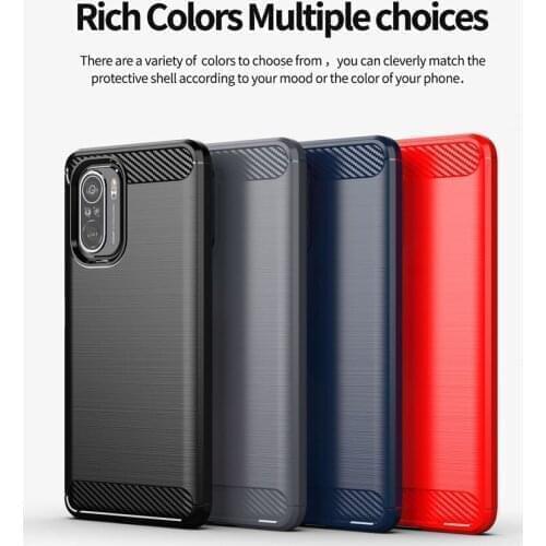 10pcs/Lot Brushed Carbon Fiber Phone Case For Xiaomi Poco M3 F3 11X 11i For Redmi Note 10 Pro Max 10S 9T Soft Bumper Cover
