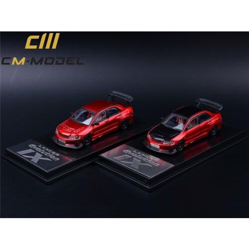 CM Model 1:64 Mitsubishi Lancer Evo IX Metallic Red with Black Carbon hood Diecast Model Car