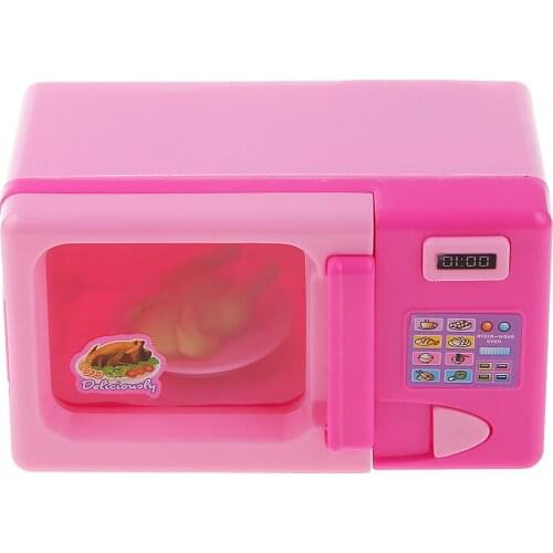 Kids Pretend Role Play Toys Home Appliance Furniture Microwave Oven Pink