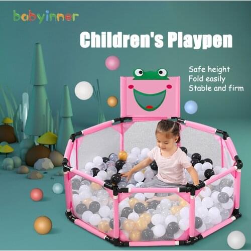 Babyinner Childrens Playpen Stable Infant Balls Pool Safety Barrier Baby Play Fence Playground Home Game Indoor Outdoor Toys