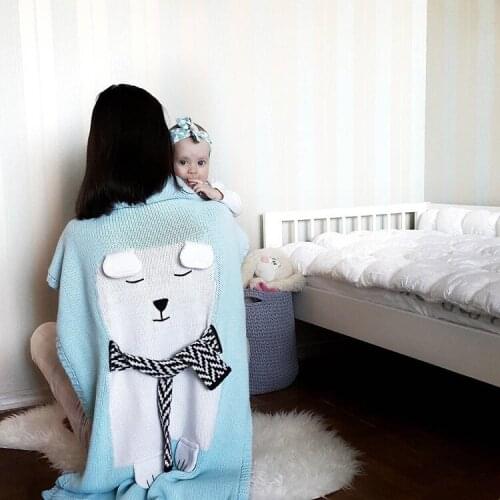 Baby Blankets Crochet Newborn Knitted Bunny Blanket Kids Bedding Cover boy Girls Photo Props 110*80 cm Swaddle Bath sleeping bag