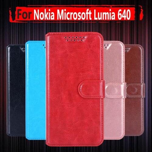 Hot Sale ! For Nokia Lumia 640 Luxury Wallet Leather Flip Case Cover For Microsoft Lumia 640 Lte Dual SIM Phone Back Cover Case