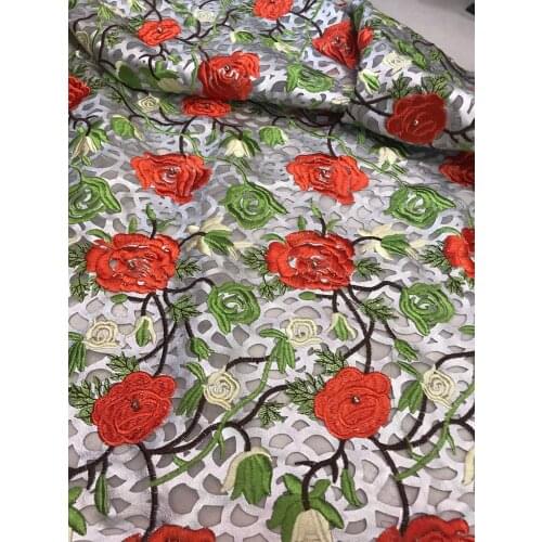 Good design flower French tulle lace fabric with cord net lace fabric ZH-928813 for nice dress