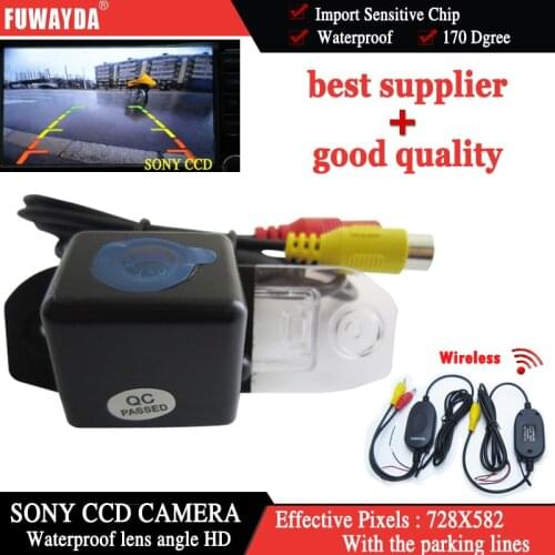 FUWAYDA Wireless FOR SONY CCD Car Rear View Mirror Image CAMERA for VOLVO XC60 XC70 XC90 S40 S60 V50 V70 C70 With Guide Line HD
