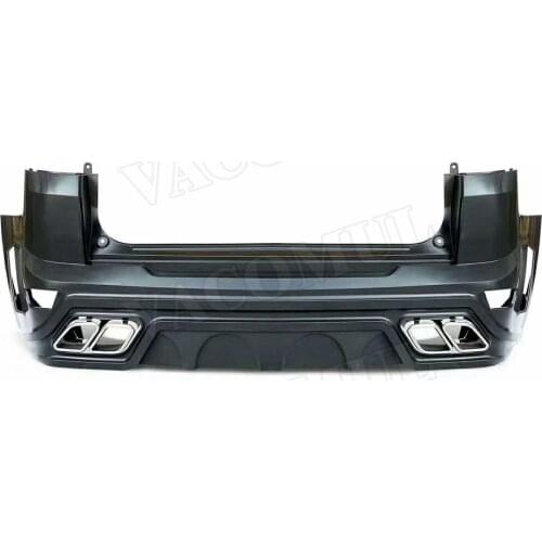 PP Material Body Kits Rear Bumper Lip Diffuser With Exhaust Muffer Tips for Land Rover Range Rover Sport RRS 2014 2015 2016