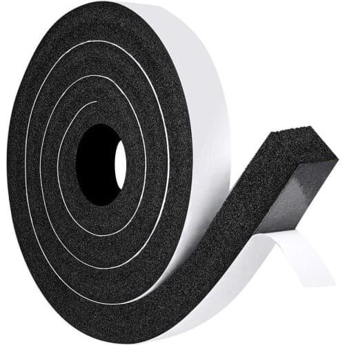 30mm Thickness Strong Adhesion EVA Black Sponge High Density Foam Rubber Tape Anti-collision Seal Strip Anti-noise 2M
