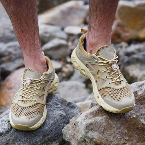 Summer Mens Hiking Sports Wading Shoes Tactical Shoe Ultra Light Breathable Outdoor Non-slip Waterproof Quick Dry Upstream Shoes