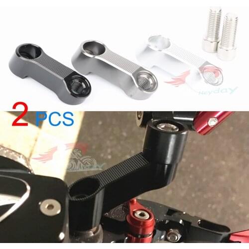 Motorcycle CNC Mirror Riser Extenders Spacers Extension Adapter Adaptor Triumph Tiger 800 1050 SPEED TRIPLE 1050/675R