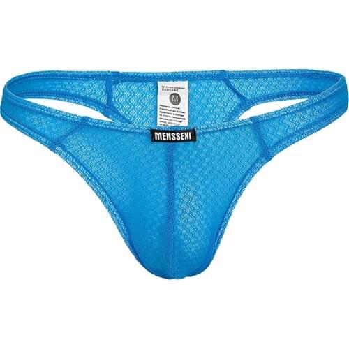 Men Sexy Underwear Gay T-Back Thong Big Penis Pouch Hombre Mesh Nylon High Elastic Transparent String Homme Lingerie Men