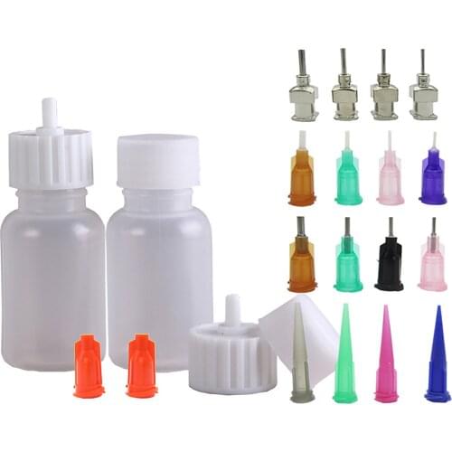 24PCS 30ml Painting Paste Applicator Bottles Kit with Needles Caps Stoppers for Henna Tattoo Craft Glue Body Painting Jagua