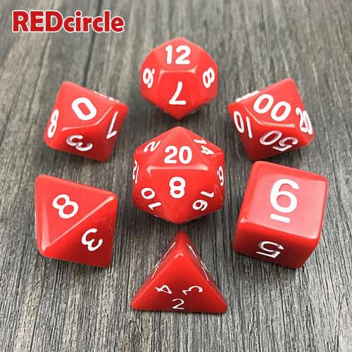 Opaque different color dice set 7pc/bag Multi-Sided d4 d6 d8 d10 d12 d20 Playing Games for Home Gambling Board Game