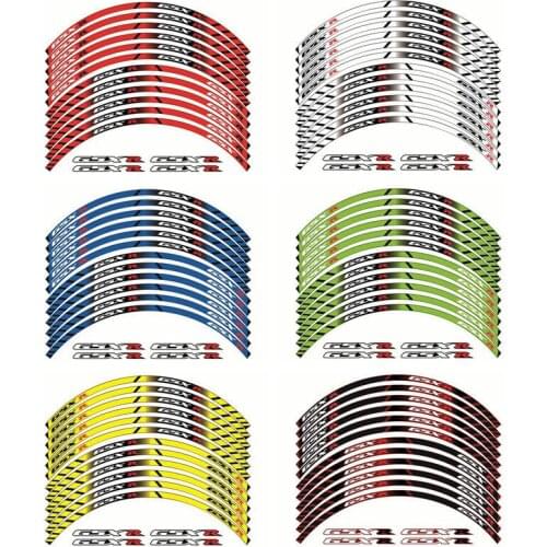Motorcycle Wheel Decals Stickers Set Rim Stripes Laminated For SUZUKI GSXR250 400 600 750 1000