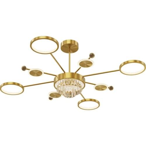 Nordic Modern Luxury Chandeliers Acrylic Crystal Lampsahde Creative Living Dining Room Copper Lighting Fixtures Free Shipping