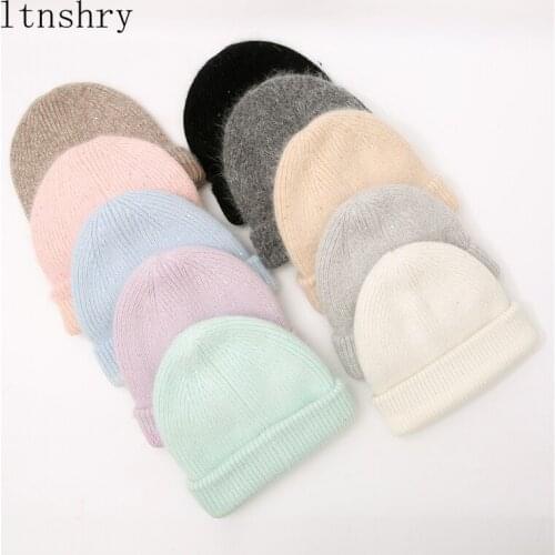 2021 new Autumn Winter Hat Real Rabbit Fur Winter Hats For Women Fashion Warm Beanie Hats Women Solid Adult Cover Head Cap