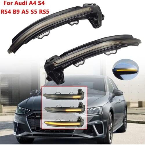 For Audi A4 S4 RS4 B9 2016-2019 A5 S5 RS5 Dynamic Turn Signal LED Light Side Wing Rearview Mirror Indicator Sequential Blinker