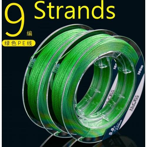 100 Meters Different Size 9 Strand 9 Braid PE Fishing Line Strong Wear Bite Fishing Thread