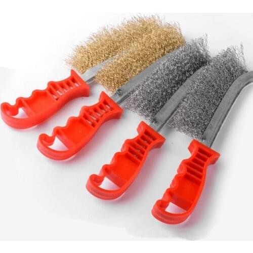 Stainless Steel Remove Rust Brushes Mini Brass Cleaning Polishing Detail Metal Clean Tools Home Kits Abrasive Tools long 235mm