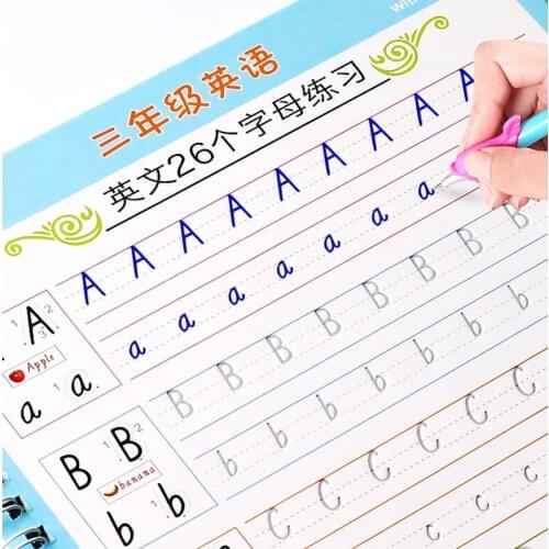 Learn English Composition Reusable Copybook For Students Calligraphy Learn Alphabet Handwriting Practice Books Children Libros
