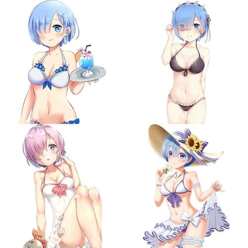 Three Ratels CDM365 RE:ZERO Rem cute bikini girl Car Sticker Laptop Refrigerator Skateboard Bike wall sticker