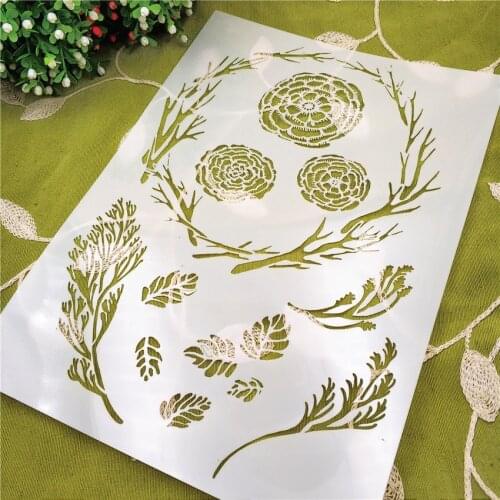 21*29.5 bush grass scrapbook stencils spray plastic mold shield DIY cake hollow Embellishment printing lace ruler Easter
